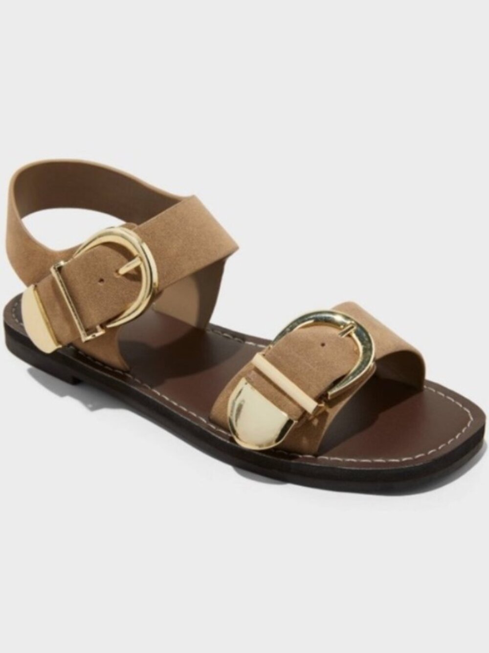 Women's Mira Double Buckle Faux Suede Sandals | Universal Thread NEW